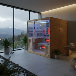 SAUNA INFRARED/FIŃSKA HELSI1 Z PIECEM HARVIA 6KW 4-5 OSOBOWA 180x160 CM 2w1 HELSI1 NEW