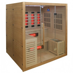 SAUNA INFRARED/FIŃSKA HELSI1 Z PIECEM HARVIA 6KW 4-5 OSOBOWA 180x160 CM 2w1 HELSI1 NEW