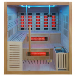 SAUNA INFRARED/FIŃSKA HELSI1 Z PIECEM HARVIA 6KW 4-5 OSOBOWA 180x160 CM 2w1 HELSI1 NEW