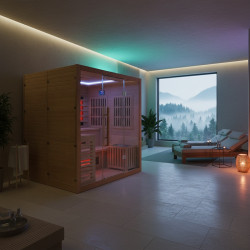 SAUNA INFRARED/FIŃSKA HELSI1 Z PIECEM HARVIA 6KW 4-5 OSOBOWA 180x160 CM 2w1 HELSI1 NEW