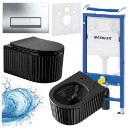 ZESTAW PODTYNKOWY WC STELAŻ GEBERIT DUOFIX MISKA LUMA-BL-RIM-03 PRZYCISK DELTA 50 CHROM