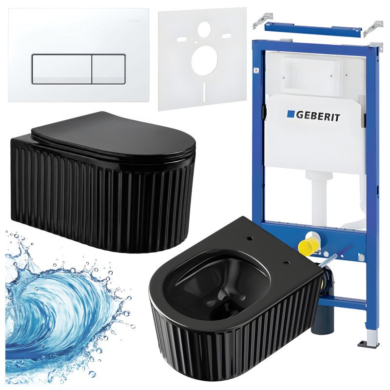 ZESTAW PODTYNKOWY WC STELAŻ GEBERIT DUOFIX MISKA LUMA-BL-RIM-03 PRZYCISK DELTA 50 BIAŁY