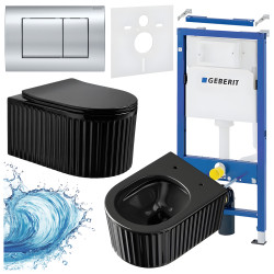 ZESTAW PODTYNKOWY WC STELAŻ GEBERIT DUOFIX MISKA LUMA-BL-RIM-03 PRZYCISK DELTA 30 CHROM