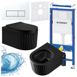 ZESTAW PODTYNKOWY WC STELAŻ GEBERIT DUOFIX MISKA LUMA-MTB-RIM-03 PRZYCISK DELTA 50 BIAŁY