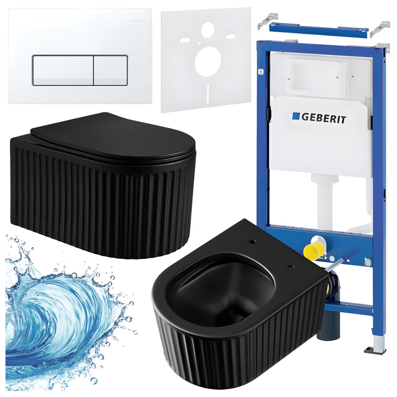 ZESTAW PODTYNKOWY WC STELAŻ GEBERIT DUOFIX MISKA LUMA-MTB-RIM-03 PRZYCISK DELTA 50 BIAŁY