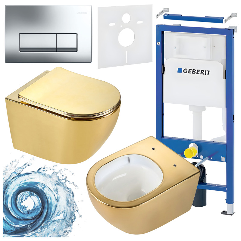 ZESTAW PODTYNKOWY WC STELAŻ GEBERIT DUOFIX MISKA MIZU-GL-WH-TR-03 PRZYCISK DELTA 50 CHROM