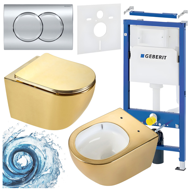ZESTAW PODTYNKOWY WC STELAŻ GEBERIT DUOFIX MISKA MIZU-GL-WH-TR-03 PRZYCISK DELTA 01 CHROM