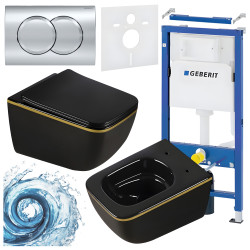 ZESTAW PODTYNKOWY WC STELAŻ GEBERIT DUOFIX MISKA YUZU-BL-GL-TR-03 PRZYCISK DELTA 01 CHROM
