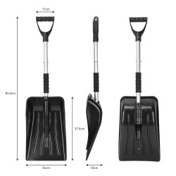 ŁOPATA DO ŚNIEGU DO ODŚNIEŻANIA DO AUTA ALUMINIOWY TRZONEK SZUFLA 84CM ARCTIC