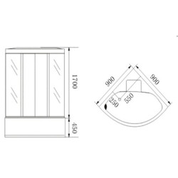 Kabina z Hydromasażem WSH306AS 90x90 sauna WSH306AS-90