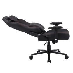 FOTEL GAMINGOWY BIUROWY OBROTOWY SONIC CZARNY OBSZYCIE CZERWONE SKÓRA PU SONIC-BL-RD
