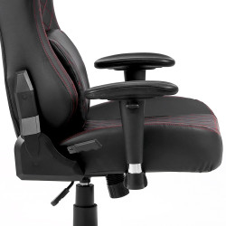 FOTEL GAMINGOWY BIUROWY OBROTOWY SONIC CZARNY OBSZYCIE CZERWONE SKÓRA PU SONIC-BL-RD
