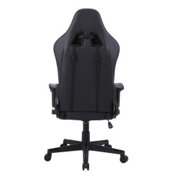 FOTEL GAMINGOWY BIUROWY OBROTOWY FURIA CZARNY SKÓRA PU FURY-BL