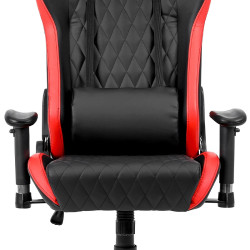FOTEL GAMINGOWY BIUROWY OBROTOWY FURIA CZARNO/CZERWONY SKÓRA PU FURY-BL-RD