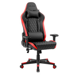FOTEL GAMINGOWY BIUROWY OBROTOWY FURIA CZARNO/CZERWONY SKÓRA PU FURY-BL-RD