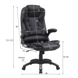 FOTEL BIUROWY OBROTOWY CUBE CZARNA SKÓRA PU PODSTAWA CZARNA CUBE-BL
