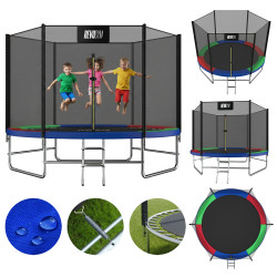 TRAMPOLINA OGRODOWA DLA DZIECI ZUMA 8FT WIELOKOLOROWA 244 CM