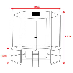 TRAMPOLINA OGRODOWA DLA DZIECI ZUMA 8FT WIELOKOLOROWA 244 CM