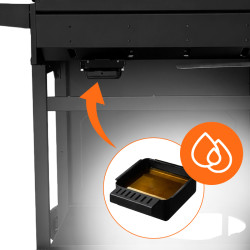 GRILL OGRODOWY GAZOWY Z POKRYWĄ I PÓŁKAMI APOLLO-C CZARNY RUSZT ŻELIWNY 14,5 KW APOLLO-C
