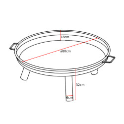 PALENISKO GRILL OGRODOWY WĘGLOWY VL15 CZARNE VL15-BLACK