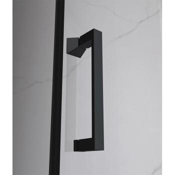 Kabina prysznicowa KZ104A CZARNA BLACK 100x90 + ST04A Biały 100x90cm