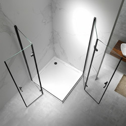 KABINA PRYSZNICOWA PROSTOKĄTNA ZES-KZ12D-BL-120X80 CZARNA 120x80 CM