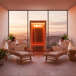 SAUNA SUCHA INFRARED NISKOTEMPERATUROWA ALTA1-CRB 1-2 OSOBOWA 90x90 CM