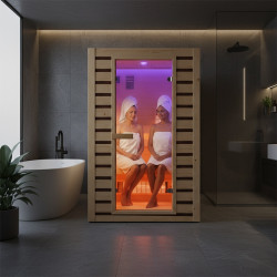 SAUNA DOMOWA SUCHA INFRARED NISKOTEMPERATUROWA TROMSO2 2-3 OSOBOWA 120x105 CM 230 V
