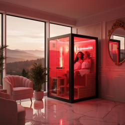SAUNA FIŃSKA WYSOKOTEMPERATUROWA Z PIECEM FORSA1-BL/HARVIA 3,5KW 1-2 OSOBOWA 120x120 CM