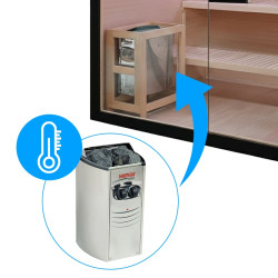SAUNA FIŃSKA WYSOKOTEMPERATUROWA Z PIECEM FORSA3-BL/HARVIA 6KW 4-5 OSOBOWA 180x160 CM