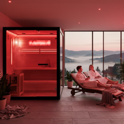 SAUNA FIŃSKA WYSOKOTEMPERATUROWA Z PIECEM FORSA3-BL/HARVIA 6KW 4-5 OSOBOWA 180x160 CM