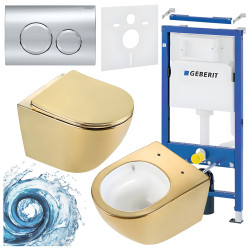ZESTAW PODTYNKOWY WC STELAŻ GEBERIT DUOFIX MISKA FLOW-GL-WH-TR-03 PRZYCISK DELTA 20 CHROM