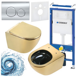 ZESTAW PODTYNKOWY WC STELAŻ GEBERIT DUOFIX MISKA FLOW-GL-BL-TR-03 PRZYCISK DELTA 20 CHROM