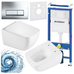 ZESTAW PODTYNKOWY WC STELAŻ GEBERIT DUOFIX MISKA YUZU-WH-TR-03 PRZYCISK DELTA 50 CHROM