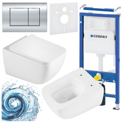 ZESTAW PODTYNKOWY WC STELAŻ GEBERIT DUOFIX MISKA YUZU-WH-TR-03 PRZYCISK DELTA 30 CHROM