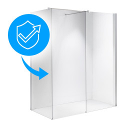 ŚCIANKA SZYBA PRYSZNICOWA SH07-DUO-90X80 WALK-IN 90X80 CM CHROM