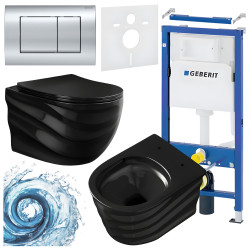ZESTAW PODTYNKOWY WC STELAŻ GEBERIT DUOFIX MISKA SKAL-BL-RIM-03 PRZYCISK DELTA 30 CHROM
