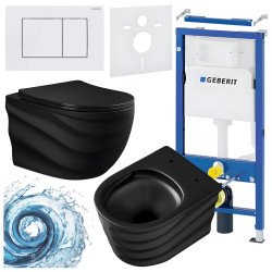ZESTAW PODTYNKOWY WC STELAŻ GEBERIT DUOFIX MISKA SKAL-MTB-RIM-01 PRZYCISK DELTA 30 BIAŁY