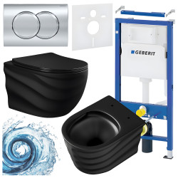 ZESTAW PODTYNKOWY WC STELAŻ GEBERIT DUOFIX MISKA SKAL-MTB-RIM-01 PRZYCISK DELTA 01 CHROM