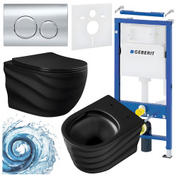 ZESTAW PODTYNKOWY WC STELAŻ GEBERIT DUOFIX MISKA SKAL-MTB-RIM-01 PRZYCISK DELTA 20 CHROM