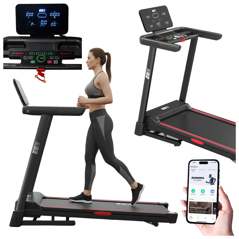 BIEŻNIA ELEKTRYCZNA TRENINGOWA DOMOWA RUN-1 1-16 KM/H 140 KG 230 V BLUETOOTH