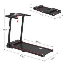 BIEŻNIA ELEKTRYCZNA TRENINGOWA SKŁADANA DOMOWA RUN 1-12 KM/H 120 KG 230 V BLUETOOTH