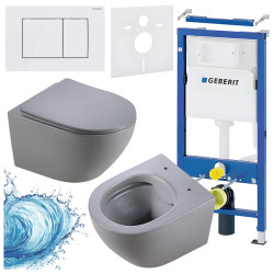 ZESTAW PODTYNKOWY WC STELAŻ GEBERIT DUOFIX MISKA MIZU-MTGR-RIM-03 PRZYCISK DELTA 30 BIAŁY