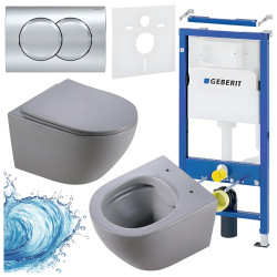 ZESTAW PODTYNKOWY WC STELAŻ GEBERIT DUOFIX MISKA MIZU-MTGR-RIM-03 PRZYCISK DELTA 01 CHROM