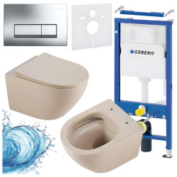 ZESTAW PODTYNKOWY WC STELAŻ GEBERIT DUOFIX MISKA MIZU-CAP-RIM-03 PRZYCISK DELTA 50 CHROM