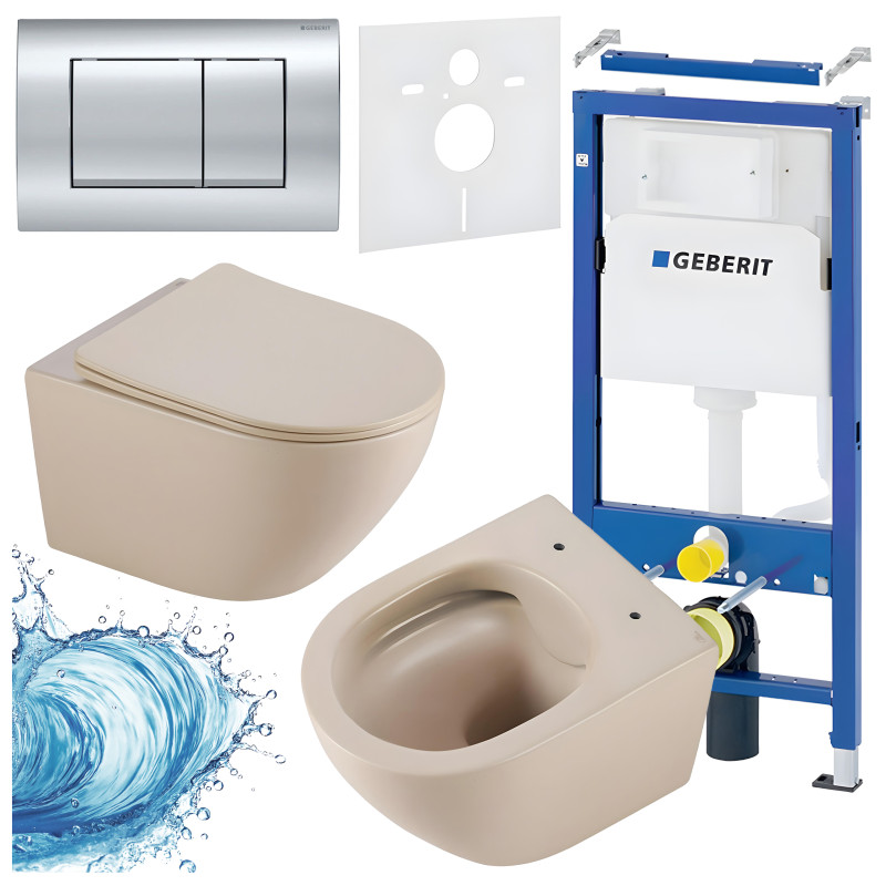 ZESTAW PODTYNKOWY WC STELAŻ GEBERIT DUOFIX MISKA MIZU-CAP-RIM-03 PRZYCISK DELTA 30 CHROM