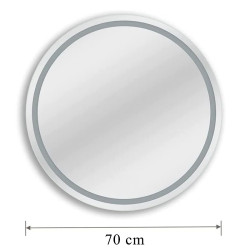 LUSTRO ŁAZIENKOWE PODŚWIETLANE LED OKRĄGŁE IZYDA-70 CM 3 BARWY ANTY-PARA