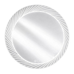 LUSTRO ŁAZIENKOWE PODŚWIETLANE LED OKRĄGŁE AURORA-60 CM 3 BARWY ANTY-PARA