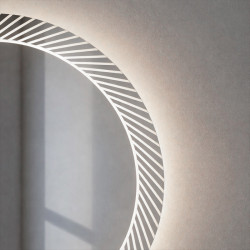 LUSTRO ŁAZIENKOWE PODŚWIETLANE LED OKRĄGŁE AURORA-60 CM 3 BARWY ANTY-PARA