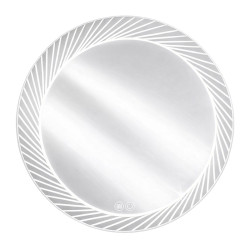 LUSTRO ŁAZIENKOWE PODŚWIETLANE LED OKRĄGŁE AURORA-80 CM 3 BARWY ANTY-PARA